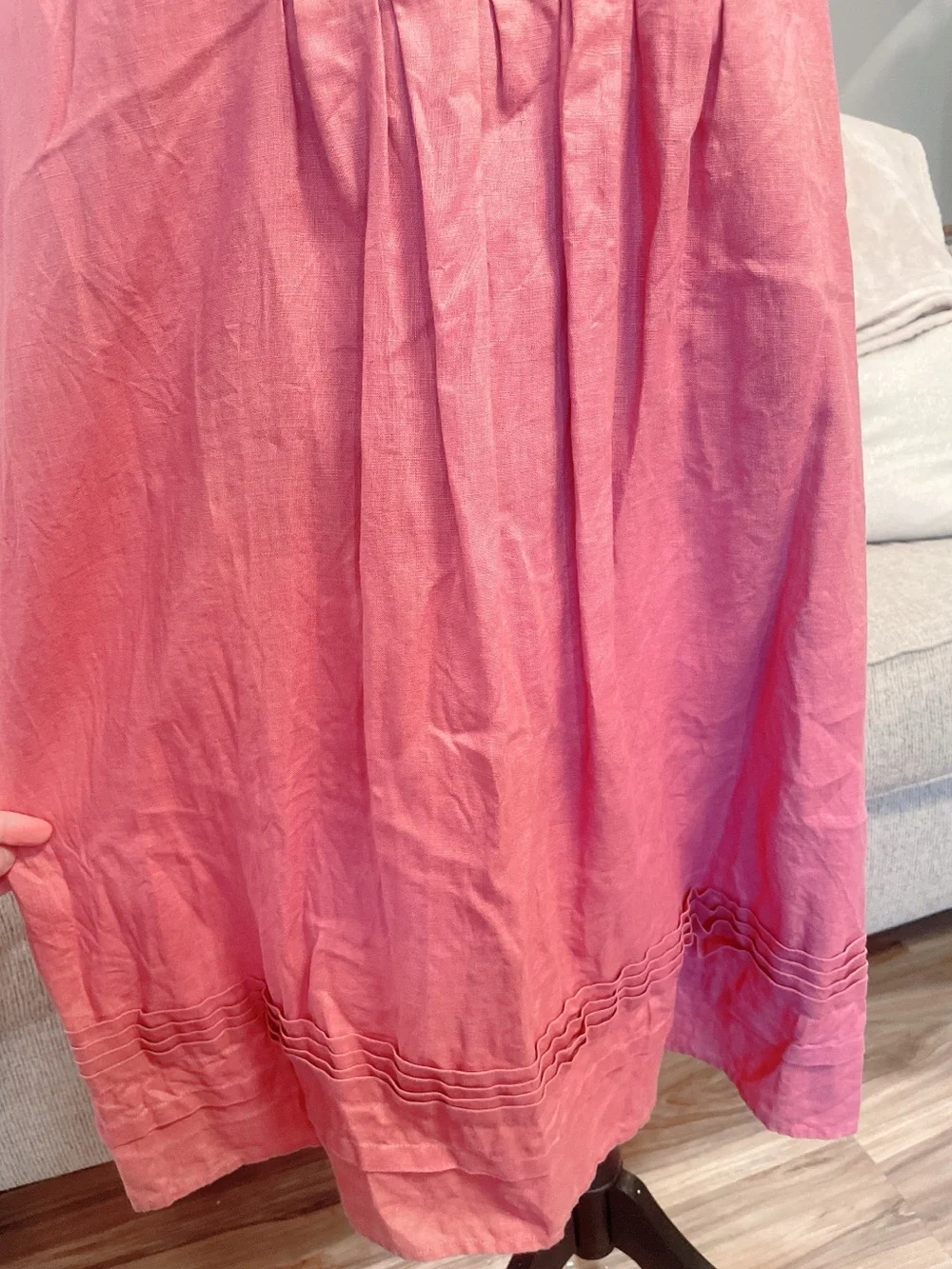 J Jill Pink Linen Midi Dress Size Large